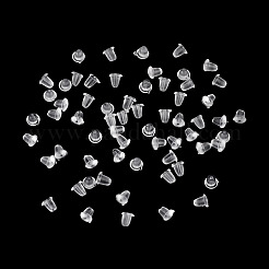 プラスチック製ピアスキャッチ20g  ピアスバックキャッチ  透明  3x4mm  穴：0.4mm&nbsp;KY-TADJ0001-13