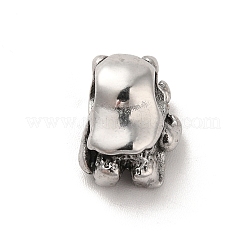 304ステンレススチールヨーロピアンビーズ  大穴ビーズ  老人  アンティークシルバー  13x10x8mm  穴：4x4.5mm&nbsp;STAS-G308-02AS