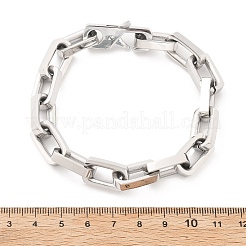 304ステンレススチールリンクチェーンブレスレット女性男性用  ステンレス鋼色  9インチ（22.9cm）&nbsp;BJEW-A031-06P