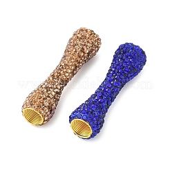 Rhinestone Clay Pave Brass Beads&nbsp;KK-P305-10G