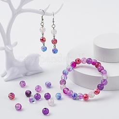 10 Style Spray Painted & Drawbench Transparent & Baking Paint Glass Beads&nbsp;GLAA-YW0001-26A
