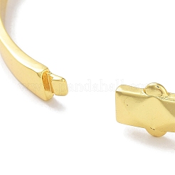 女性用スクエア真鍮ヒンジ付きバングル  18KGP本金メッキ  内径：2-1/4インチ（5.75cm）&nbsp;BJEW-Z061-24B