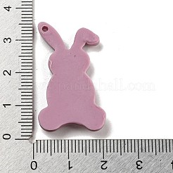手作りポリマー粘土ペンダント  兎  オールドローズ  32x19x4.5mm  穴：1.8mm&nbsp;CLAY-E008-03A