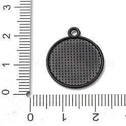 コーヒー合金エナメルペンダント  フラットラウンド ワードチャーム付き  ブラック  コーヒー  21x18x1.5mm  穴：1.8mm&nbsp;ENAM-I089-01B-01