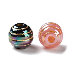 Golden Metal Enlaced Opaque Acrylic Beads&nbsp;OACR-B019-09