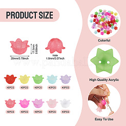 400Pcs 10 Colors Opaque Acrylic Bead Caps&nbsp;OACR-TA0004-16