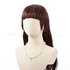 プラスチック パール デイジー ペンダント ダングル イヤリング & ストレッチ ブレスレット & ペンダント ネックレス  女性のためのオパライト ビーズ ジュエリー セット  ホワイト  538mm  50.5mm  53mm  ピン：0.8mm&nbsp;SJEW-JS01256