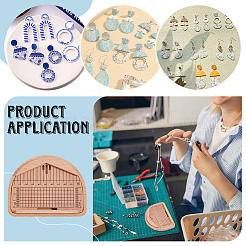 Beech Wooden Polymer Clay Earring Hole Drill Guide Plate&nbsp;DIY-PH0035-17