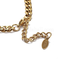 Ion Plating(IP) 304 Stainless Steel Diamond Cut Cuban Link Chain Necklace&nbsp;NJEW-D045-09G