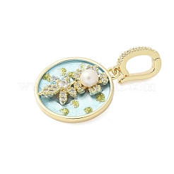 Brass Enamel Pendants&nbsp;KK-F886-03G-01