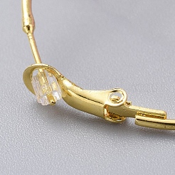 フープピアス  アクリルビーズで  ガラスビーズ  プラスチック模造パール  真鍮製のフープピアスのパーツ、鉄のパーツ、プラスチック製のピアスキャッチ  花  ピンク  85x35mm  ピン：0.7mm&nbsp;EJEW-JE04035-02