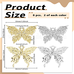 8Pcs 2 Colors Rack Plating Alloy Pendants&nbsp;FIND-LP0005-86
