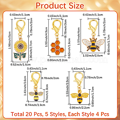 24Pcs 6 Styles Bees Alloy Enamel Shoe Charms&nbsp;HJEW-CP00012