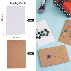 200個2色長方形ダンボールジュエリーディスプレイカード  ネックレスとイヤリングに使われる  ミックスカラー  9x6cm  100個/カラー&nbsp;CDIS-SZ0001-18