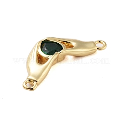 Rack Plating Brass Micro Pave Cubic Zirconia Pendants&nbsp;KK-B097-05G-01