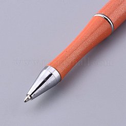 プラスチック製のビーズのペン  プレスボールペン  DIYペンの装飾用  ダークオレンジ  144x12mm  中棒：2mm&nbsp;X-AJEW-L082-A09