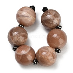 Natural Multi-Moonstone European Beads Strands&nbsp;GG-CBA007A-D07-01