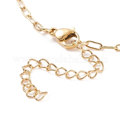 304ステンレススチールペーパークリップチェーンブレスレット女性用  ゴールドカラー  7-1/2インチ（19.2cm）&nbsp;BJEW-JB08325