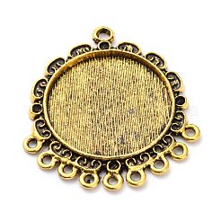 Tibetan Style Alloy Cabochon Connector Settings&nbsp;PALLOY-P224-13AG