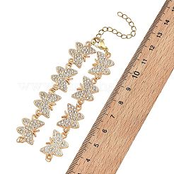 Alloy Crystal Rhinestone Butterfly Link Chain Bracelet Making&nbsp;AJEW-JB01647