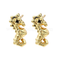 Brass Stud Earrings&nbsp;LS-EJEW-H157-01G-01