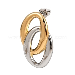 304 Stainless Steel Two Tone Stud Earrings&nbsp;EJEW-K310-02GP