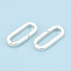 真鍮スプリングゲートリング  オーバル  925銀メッキ  25x11x2.6mm&nbsp;KK-WH20009-01S