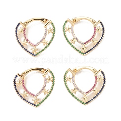 Starfish Cubic Zirconia Hoop Earrings&nbsp;EJEW-M216-08A