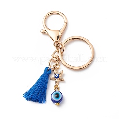 Lucky Blue Tassel Polyester Keychain&nbsp;KEYC-JKC00375