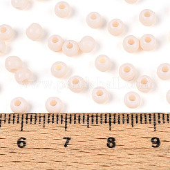 不透明なアクリルビーズ  ラウンド  パパイヤホイップ  4x3.5mm  穴：1.6mm  約18000個/500g&nbsp;SACR-A007-01A-03