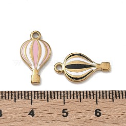 304ステンレスペンダント  エナメル  熱気球チャーム  ゴールドカラー  ミックスカラー  17.5x9.5x2mm  穴：1.6mm&nbsp;STAS-F346-06G