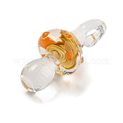 手作りランプワークペンダント  キノコ  コーヒー  26x12x12mm  穴：2.5mm&nbsp;LS-LAMP-S067-02C