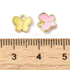 合金エナメルチャーム  バタフライチャーム  ゴールドカラー  ミックスカラー  8x8.4x2mm  穴：1.2mm&nbsp;ENAM-Q507-04G