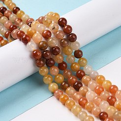 Natural Golden Silk Jade Beads Strands&nbsp;G-L555-05-6mm
