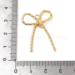 真鍮チャーム  蝶結び  18KGP本金メッキ  31x22.5x6.5mm  穴：2mm&nbsp;KK-F087-03G-03