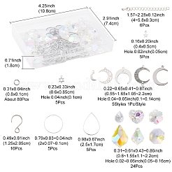 DIY ジュエリーペンダントデコレーションキット  ガラスペンダントと真鍮チャームを含む  ミックスカラー  8x1mm  内径：6mm&nbsp;DIY-FS0008-64