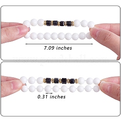 4Pcs 4 Style Natural Malaysia Jade Stretch Bracelets Set with Glass Beaded&nbsp;BJEW-SW00105-05