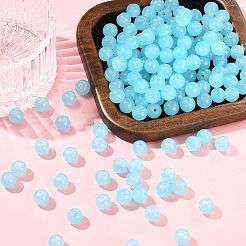 2 Strands Baking Paint Imitation Jade Glass Round Bead Strands&nbsp;DGLA-FS0001-20C