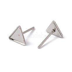変色しにくい304ステンレススチールスタッドピアス金具  ピアスポスト  三角形  7x7x1mm  ピン：0.6mm&nbsp;X-STAS-I010-03