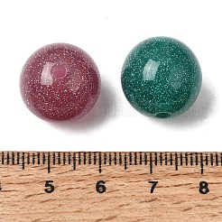 不透明な樹脂とグリッターパウダービーズ  ラウンド  ミックスカラー  16mm  穴：2.5mm&nbsp;RE-CBA2450-03