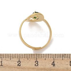 女性用304ステンレススチールカフリング  オーバル  キュービックジルコニア付き  18KGP本金メッキ  16.5mm  内径：18.5mm&nbsp;RJEW-D302-03G-12