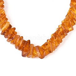 Natural Amber Square Graduated Beaded Necklaces&nbsp;NJEW-T019-03