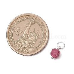 Natural Colorful Tourmaline Table Cut Cube Charms with 304 Stainless Steel Findings&nbsp;PALLOY-JF04875