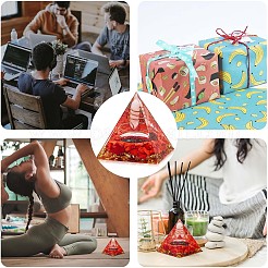 Orgone Pyramid Protection Crystal Gemstone Pyramid Reiki Positive Energy Pyramid Chakra Meditation Pyramid for Success Health Lucky Anti-Stress Decor Gift Collection (Red)&nbsp;JX349A