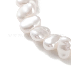 バロック調プラスチック製模造ケシパールビーズネックレス（女性用）  ホワイト  15.55インチ（39.5cm）&nbsp;NJEW-H047-10
