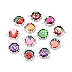 Polymer Clay Fruit Beads with CCB Plastic Ring Frame Connector Charms&nbsp;CLAY-T022-34M