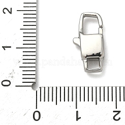 304ステンレススチール製ロブスタークロウ留め金  長方形  ステンレス鋼色  16x8x4mm  穴：3x2.5mm&nbsp;A-STAS-K167-03A-P