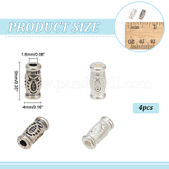 4Pcs 2 Colors 925 Sterling Silver Tube Beads&nbsp;FIND-NB0004-79