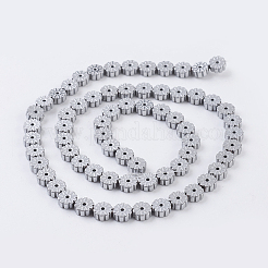 PVD Vacuum Plating Electroplate Non-magnetic Synthetic Hematite Beads Strands&nbsp;G-F534-H04