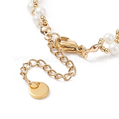 Glass & Shell Pearl Bead Bracele&nbsp;BJEW-TA00180-01